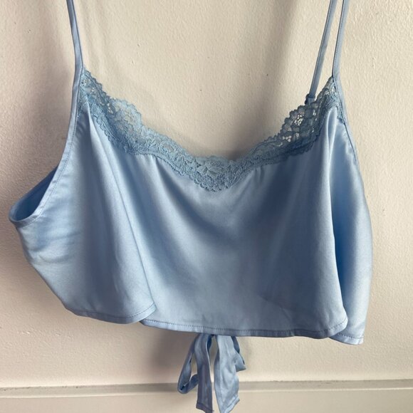 NWOT Skims Glacier Blue Bridal Silk Super Cropped Cami - Picture 10 of 10